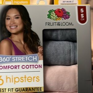 NWT Fruit of the Loom 360• Stretch Comfort Cotton 6 pack Hipsters Underwear.BNIB